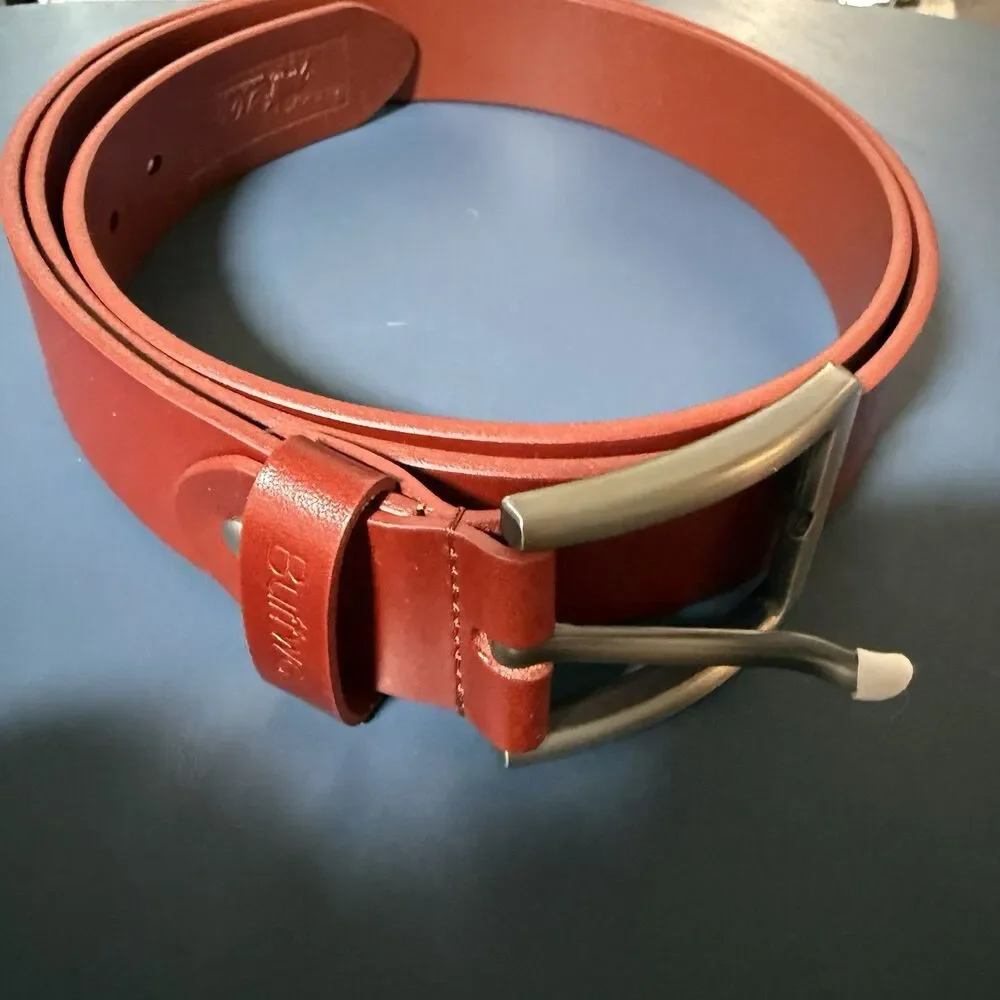 Buffway Men's Belt Heavy Duty Genuine Leather Width 1.5